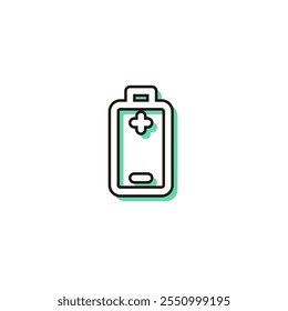 Color shadow single item icon of items necessary for disaster prevention: Battery