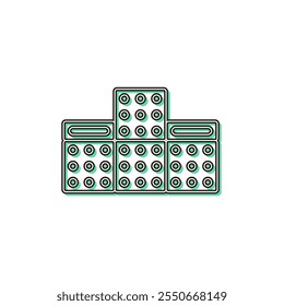 Color shadow station related icon illustration Braille block