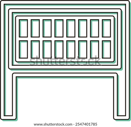 Color shadow station related single item icon bulletin board
