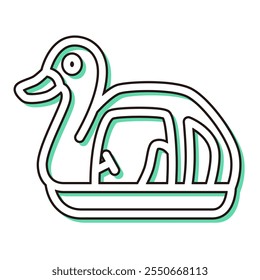 Color shadow vehicle icon illustration duck boat