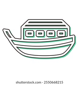 Color shadow vehicle icon illustration pleasure boat