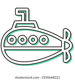 Color shadow vehicle icon illustration submarine