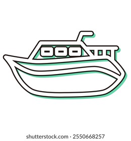 Color shadow vehicle icon illustration boat