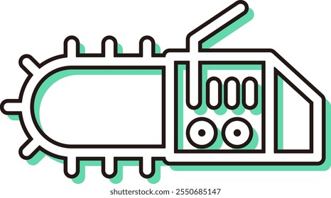 Color shadow work tool single item icon electric saw