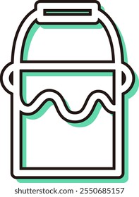 Color shadow work tool single item icon paint bucket