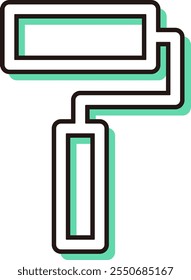 Color shadow work tool single item icon roller
