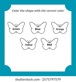 Color the shape with the correct color as part of an engaging and educational activity specially created for kids to enjoy while learning about colors and shapes.

