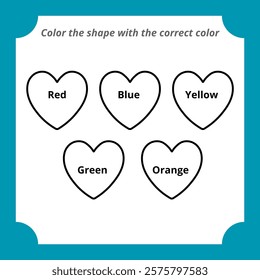 Color the shape with the correct color as part of an engaging and educational activity specially created for kids to enjoy while learning about colors and shapes.

