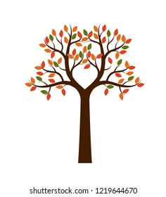 Color shape of Tree. Vector Illustration. Plant in garden.