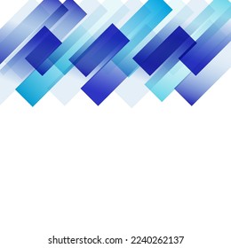 Color Shape Vector White Background. Blue Geometric Element Illustration. Art Stripe Layout. Minimal Flyer.