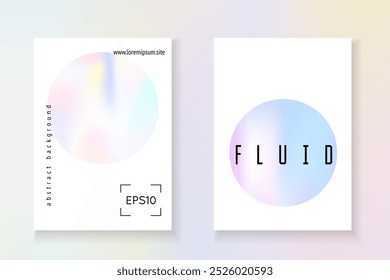 Forma de color. Volante de Espectro violeta. Folleto de metal colorido. Pantalla de moda. Póster de degradado. Patrón de holograma. Vector gráfico. Forma de color rosa