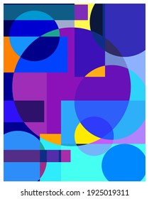 Color shapes abstract background vector illustration.