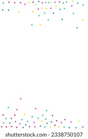 Color Shapes Carnaval Vector White Background. Festival Geometric Postcard. Effect Confetti Invitation. Falling Elements Christmas Card.
