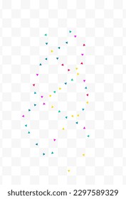 Color Shapes Festival Vector Transparent Background. Independence Confetti Design. Celebrate Geometric Texture. Falling Triangle Carnival Backdrop.