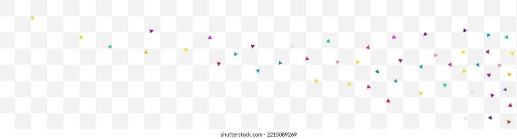 Color Shapes Invitation Vector Transparent Panoramic Background. Carnaval Confetti Texture. Top Geometric Backdrop. Happy Elements Festival Postcard.