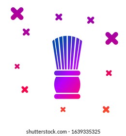 Color Shaving brush icon isolated on white background. Barbershop symbol. Gradient random dynamic shapes. Vector Illustration