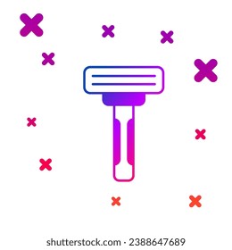 Color Shaving razor icon isolated on white background. Gradient random dynamic shapes. Vector