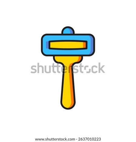 Color Shaving razor icon isolated on white background. Flat filled outline style with shadow. Vector