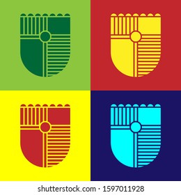 Color Shield for game icon isolated on color background.  Vector Illustration