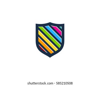 Color Shield Logo Design Element