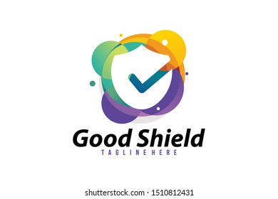 color shield logo icon vector