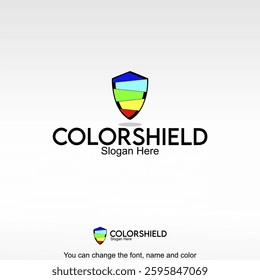 Color Shield Logo Template Design Vector