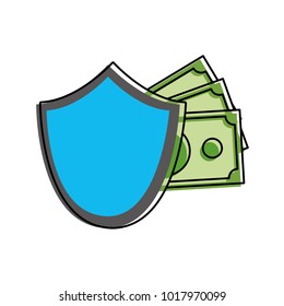 color shield security with bills cash money