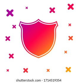 Icono de seguridad del Escudo de color aislado en fondo blanco. Concepto de protección, seguridad y protección. Signo de privacidad de acceso al cortafuegos. Formas dinámicas aleatorias degradadas. Ilustración vectorial