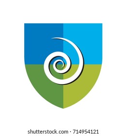 color shield with sprial-vector drawing