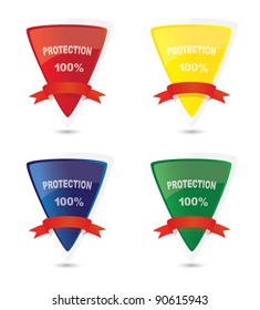 Color shields - Protection 100%. Vector