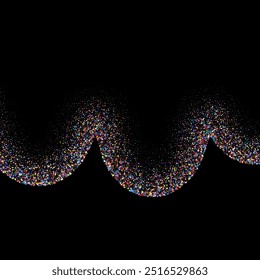 Color shimmery wave on black background