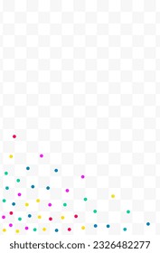 Color Shine Carnaval Vector Transparent Background. Christmas Polka Banner. Invitation Circle Background. Rainbow Dot Carnival Illustration.