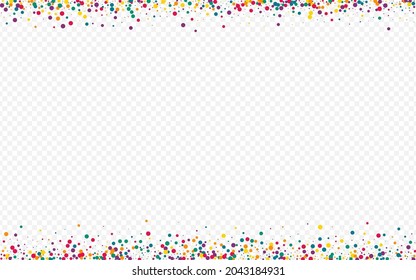 Color Shine Christmas Transparent Background. Vector Confetti Illustration. Festival Circle Texture. Rainbow Dot FallingFestive Backdrop.