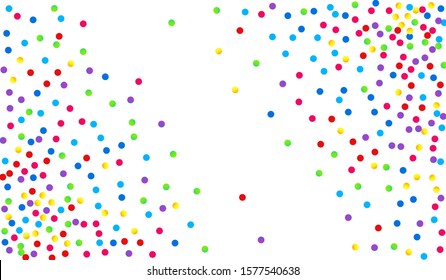 Color Shine Transparent Illustration. Celebrate Splash Pattern. Invitation Design. Rainbow Dot Celebration Backdrop. Confetti Decoration Card.