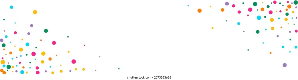 Color Shine Vector Vector Panoramic Background. Celebrate Round Banner. Effect Confetti Postcard. Bright Dot Abstract Wallpaper.