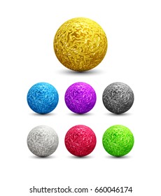 Color Shiny metallic Spheres set. Vector illustration EPS10
