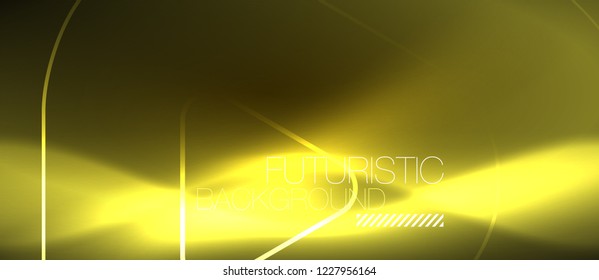 Color shiny neon lights background with abstract lines, magic energy concept