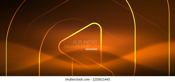Color shiny neon lights background with abstract lines, magic energy concept