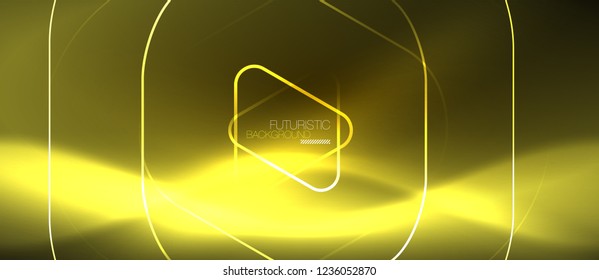 Color shiny neon lights background with abstract lines, magic energy concept