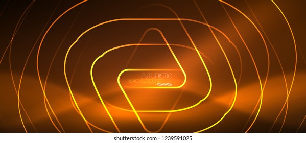 Color shiny neon lights background with abstract lines, magic energy concept