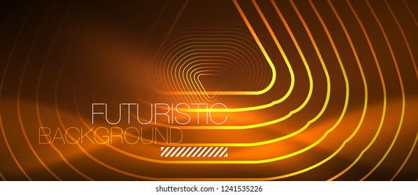 Color shiny neon lights background with abstract lines, magic energy concept