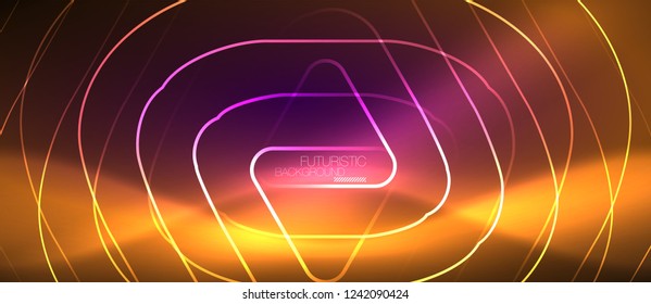 Color brillante de fondo de neón con líneas abstractas, concepto de energía mágica