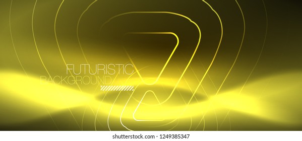 Color shiny neon lights background with abstract lines, magic energy concept