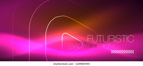 Color shiny neon lights background with abstract lines, magic energy concept