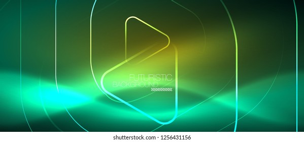 Color shiny neon lights background with abstract lines, magic energy concept