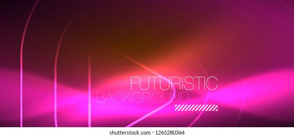 Color shiny neon lights background with abstract lines, magic energy concept