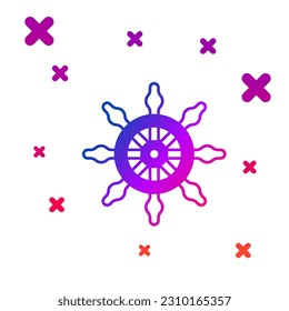 Color Ship steering wheel icon isolated on white background. Gradient random dynamic shapes. Vector