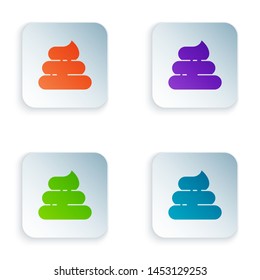 Color Shit icon isolated on white background. Set icons in colorful square buttons. Vector Illustration