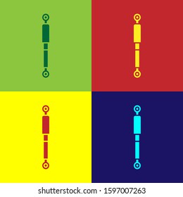 Color Shock absorber icon isolated on color background.  Vector Illustration