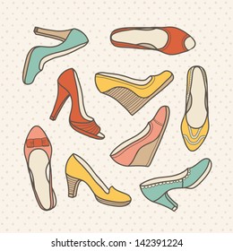 Color shoes. Vector illustration